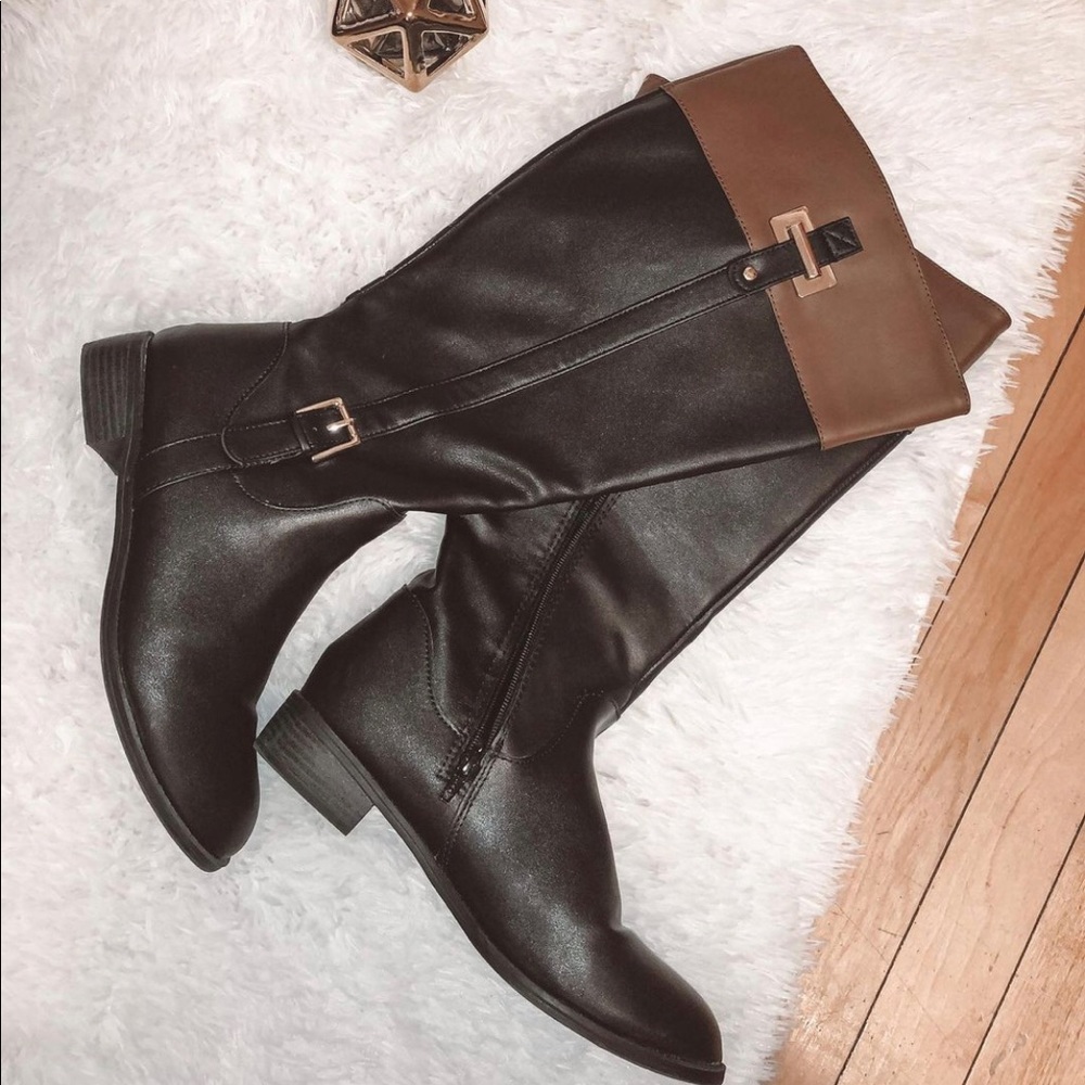 Black & Brown Leather Boots